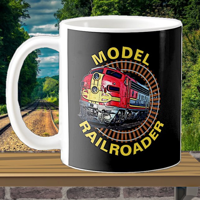 Textmodell Bahnfahrer roter gelber Diesel ändern Kaffeetasse (Von Creator hochgeladen)