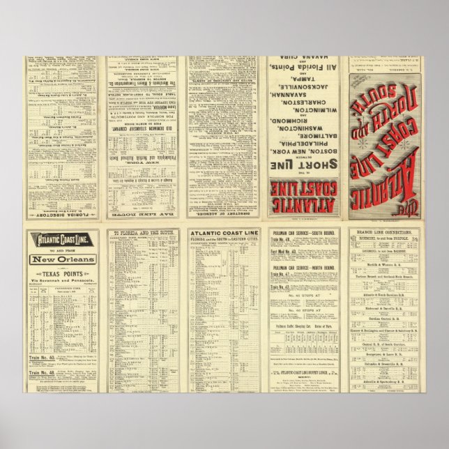 Textseite Atlantische Küstenlinie Poster (Vorne)