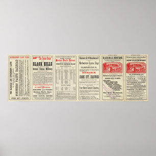 Textseite der Black Hills, Montana, Upper Missouri Poster