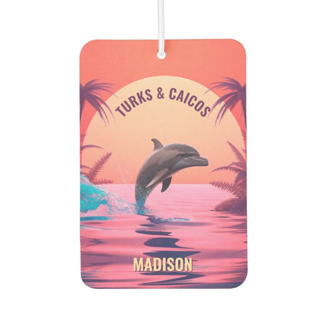 Texttürme und Caicos-Dolphin Autolufterfrischer (Vorderseite)