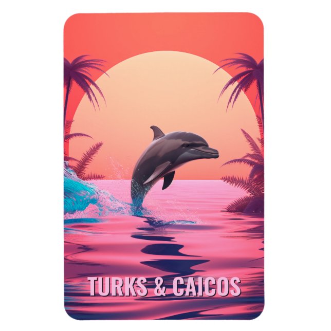 Texttürme und Caicos-Dolphin Magnet (Vertikal)