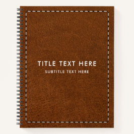 Textur aus braunem Leder und Sticken Notizbuch