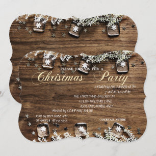 Textur aus Holz, Weihnachtsgeschenk für Unternehme Einladung