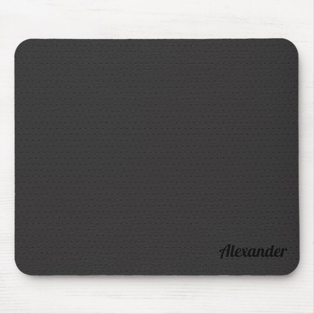 Textur aus schwarzem Leder - Custom Monogram Mouse Mousepad (Vorne)