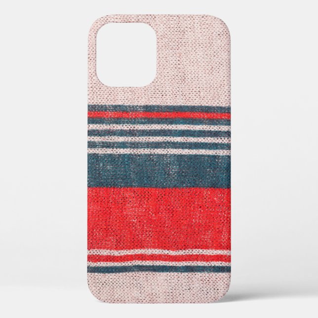 Textur aus Strickwaren mit roten Streifen  Case-Mate iPhone Hülle (Rückseite)