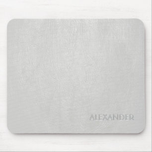 Textur aus weißem Leder - kundenspezifisches Monog Mousepad