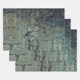 Textur Blue Brown Vintag Grunge Decoupage Geschenkpapier Set