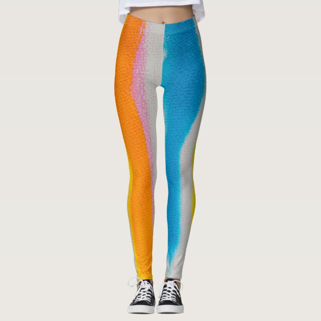 Textur der Aquarellfarben Leggings (Vorderseite)