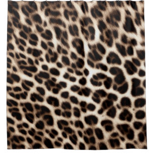 Textur der Pelzhaut aus Leopardenleoparden Duschvorhang