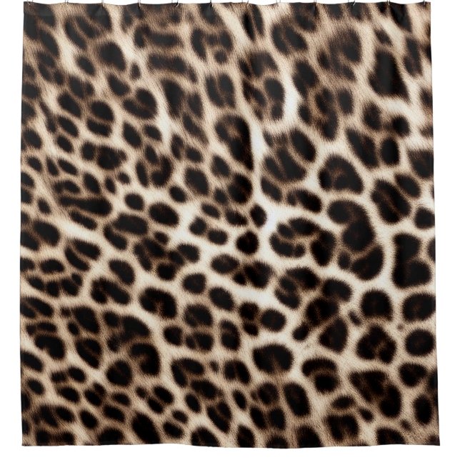 Textur der Pelzhaut aus Leopardenleoparden Duschvorhang (Vorderseite)
