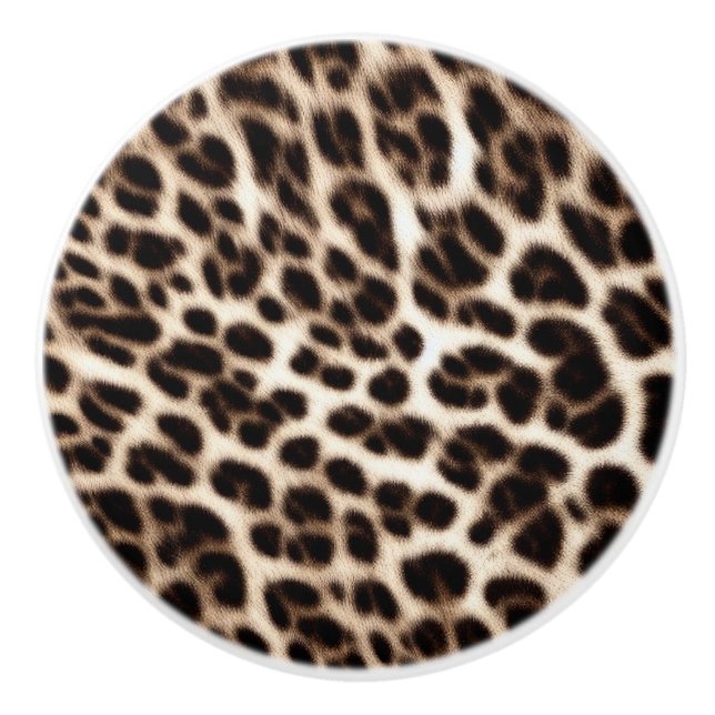 Textur der Pelzhaut aus Leopardenleoparden Keramikknauf (Vorderseite)