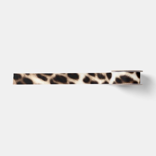 Textur der Pelzhaut aus Leopardenleoparden Satinband (Vorderseite)