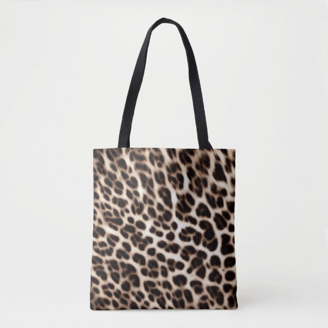 Textur der Pelzhaut aus Leopardenleoparden Tasche (Vorderseite)