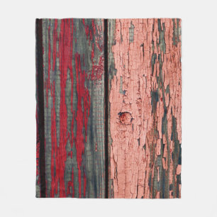 Textur des alten Holzzauns in Rot und Rot Fleecedecke