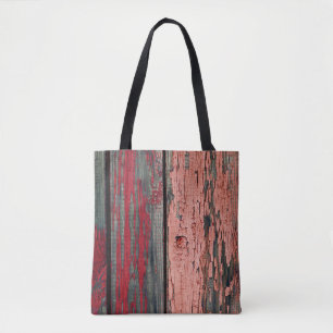 Textur des alten Holzzauns in Rot und Rot Tasche