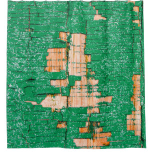 Textur des alten Holzzauns mit schäbiger Farbe. Gr Duschvorhang