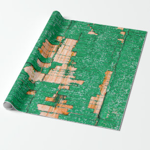Textur des alten Holzzauns mit schäbiger Farbe. Gr Geschenkpapier