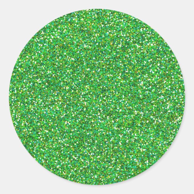 Textur des grünen Glitzer Runder Aufkleber (Vorderseite)