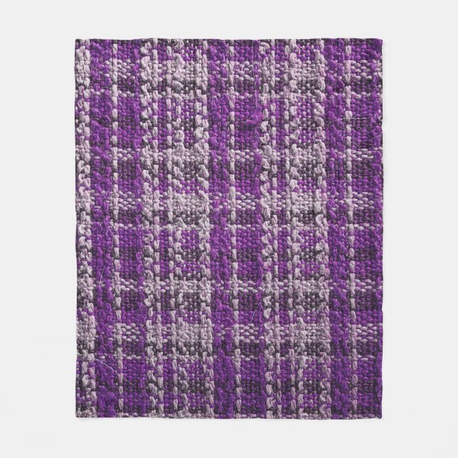 Textur des lila Tartan-Stoffes als Rückgrat Fleecedecke (Vorderseite)