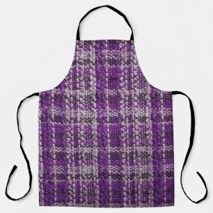 Textur des lila Tartan-Stoffes als Rückgrat Schürze