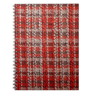 Textur des roten Tartan-Stoffes als Hintergrund Notizblock