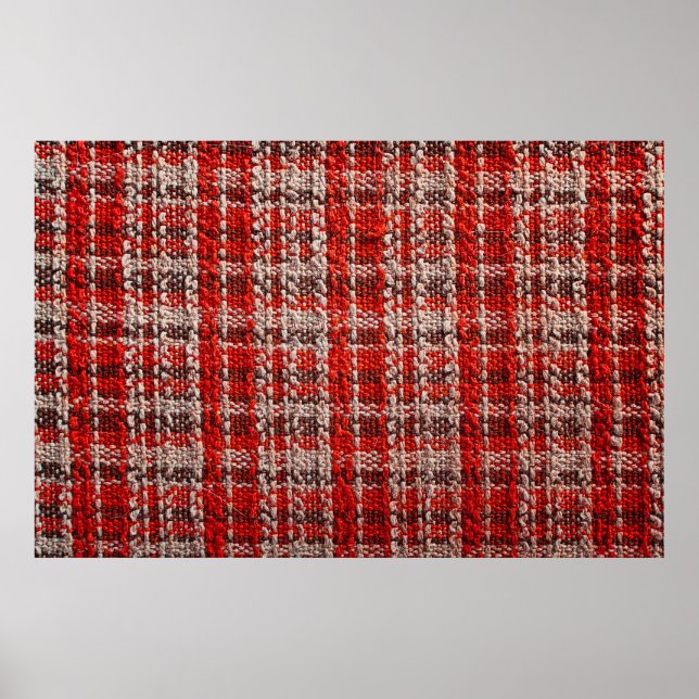 Textur des roten Tartan-Stoffes als Hintergrund nü Poster (Vorne)