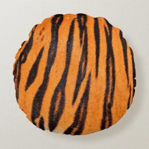 Textur des Tigers Rundes Kissen