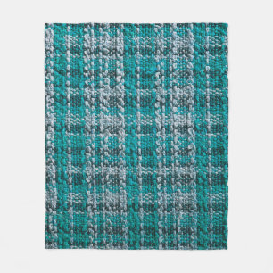 Textur des türkisfarbenen Tartan Fleecedecke