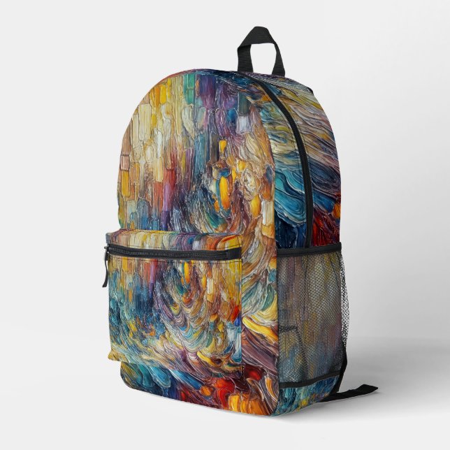 Textur dick Paint Abstrakt Bedruckter Rucksack (Rückseitige Ecke Rechts)