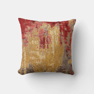 Textur eines orientalischen rot-goldenen Teppichs. Kissen
