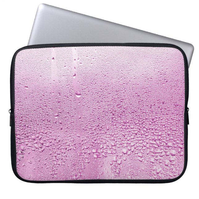 Textur eines Regenfalles auf einem Glas Nasstransp Laptopschutzhülle (Vorderseite)