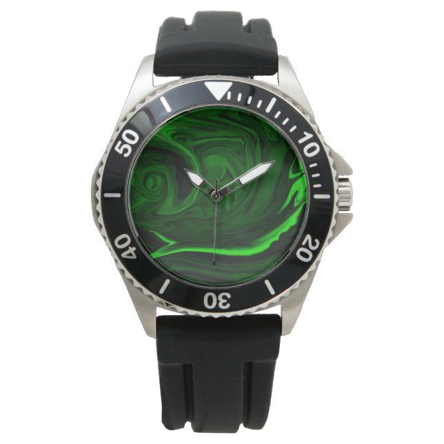 Textur grüne Malachitsteinsammlungen Armbanduhr (Vorderseite)