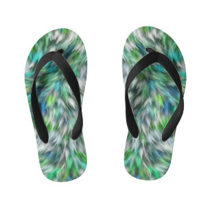 Textur Grünes Pelzdesign Kinderbadesandalen