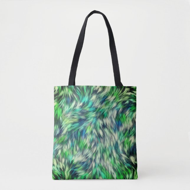 Textur Grünes Pelzdesign Tasche (Vorderseite)