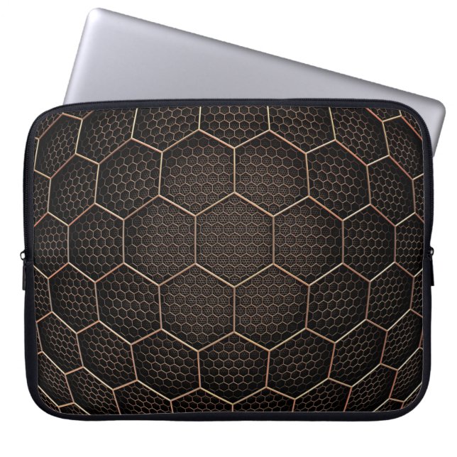 Textur-Hexagon-Raster Laptopschutzhülle (Vorderseite)