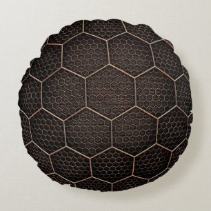 Textur-Hexagon-Raster Rundes Kissen