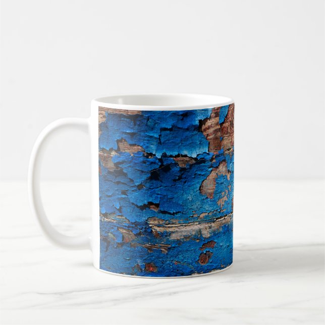 Textur Hintergrund blau Holz Kaffeetasse (Links)