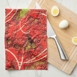 Textur in einigen lebendigen Korallen mit Tee-grün Geschirrtuch