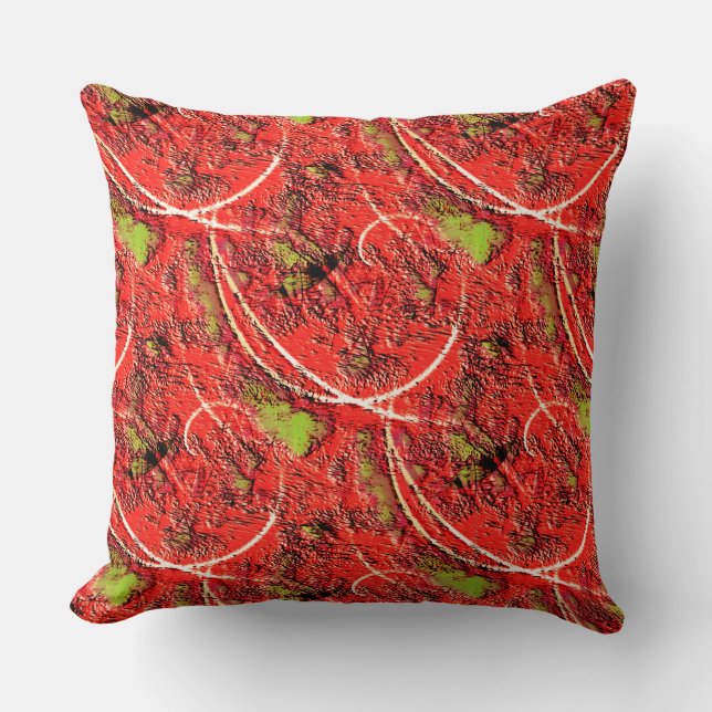 Textur in einigen lebendigen Korallen mit Tee-grün Kissen (Vorderseite)