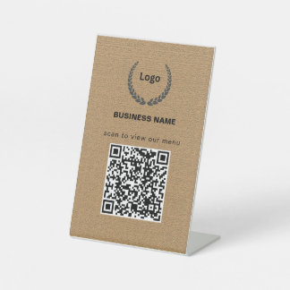 Textur-Logo-Restaurant-Menü-QR-Code-Geschäft Sockelschild