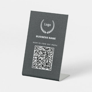 Textur-Logo-Restaurant-Menü-QR-Code-Geschäft Sockelschild