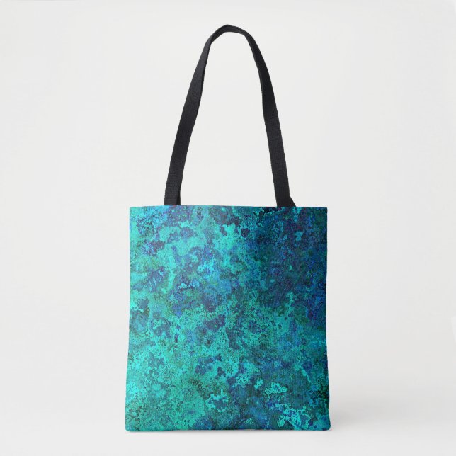 Textur Marmor Stein sehen blau türkis aquamarin Tasche (Vorderseite)