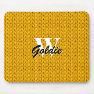 Textur-Maus-Pad mit Goldstift mit Monogramm Mousepad