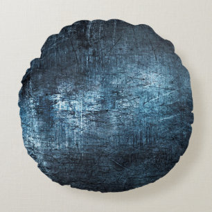Textur Metall graue blaue Hintergrund Rundes Kissen