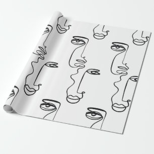 Textur mit abstrakten Gesichtern. Eine durchgehend Geschenkpapier