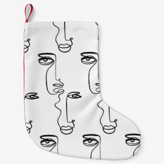 Textur mit abstrakten Gesichtern. Eine durchgehend Kleiner Weihnachtsstrumpf