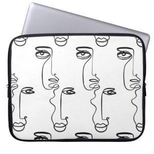 Textur mit abstrakten Gesichtern. Eine durchgehend Laptopschutzhülle