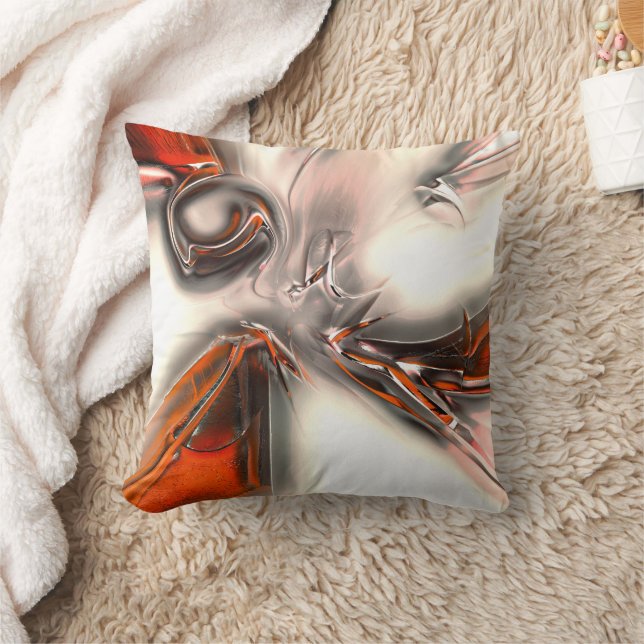 Textur mit intensiver Orange und Perlen oder Metal Kissen (Decke)