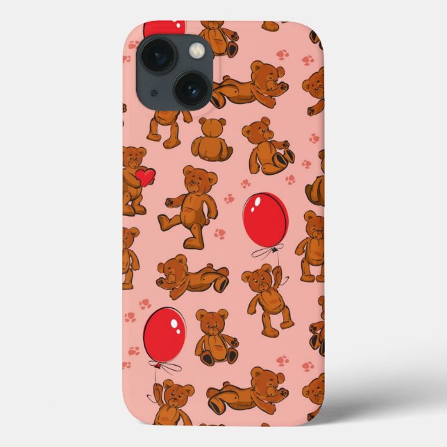 Textur mit Teddybären, Herz Case-Mate iPhone Hülle (Rückseite)