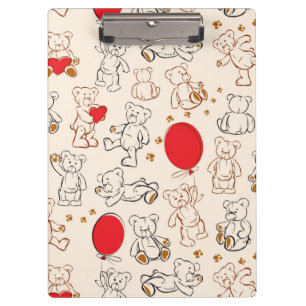 Textur Mit Teddybären Klemmbrett